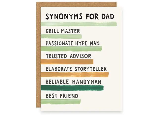 This is a picture of the Synonyms for Dad Card, offered by Fromagination.
