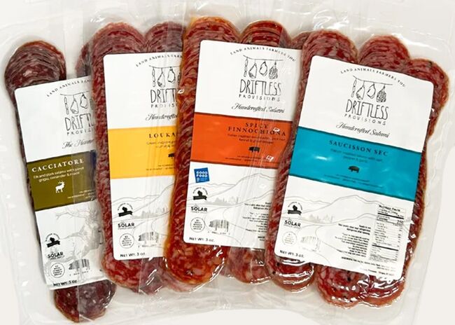 This is a picture of Driftless Provisions Sliced Salami, offered by Fromagination.