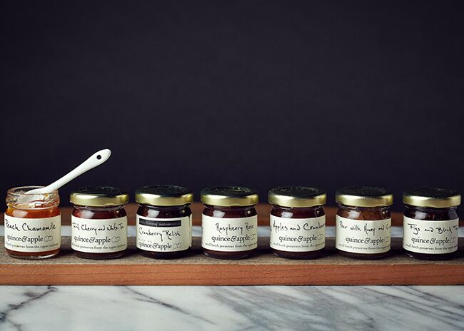 This is a picture of Quince & Apple's selection of preserves.