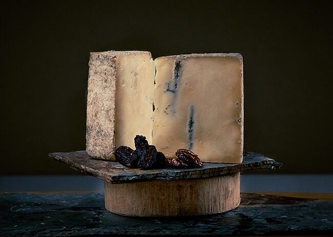 This is a picture of Roelli Cheese Haus' Dunbarton Blue cheese, offered by Fromagination.