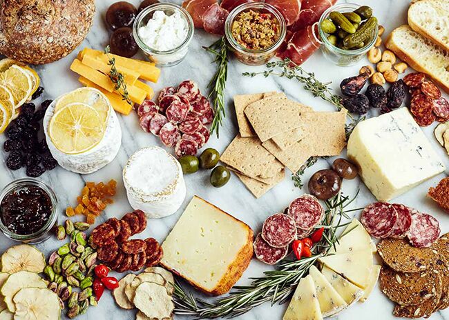 This is a picture of the Create a Spring Cheeseboard class, offered by Fromagination.