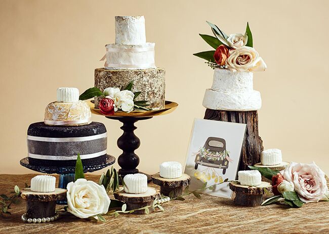 This is a picture of wedding cakes of cheese from Fromagination.