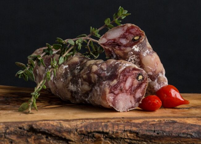 This is a picture of Finocchiona, featured by Fromagination.